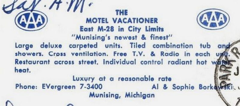 Motel Vacationer - Vintage Postcard Back (newer photo)
